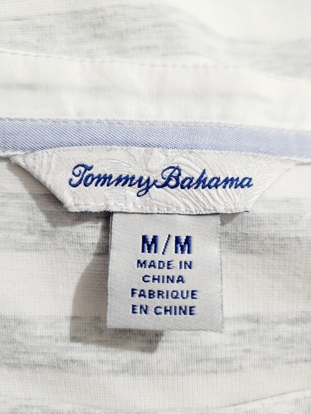 Tommy Bahama Striped Drawstring Dress Medium White Gray Cotton Blend Pockets - Picture 6 of 11